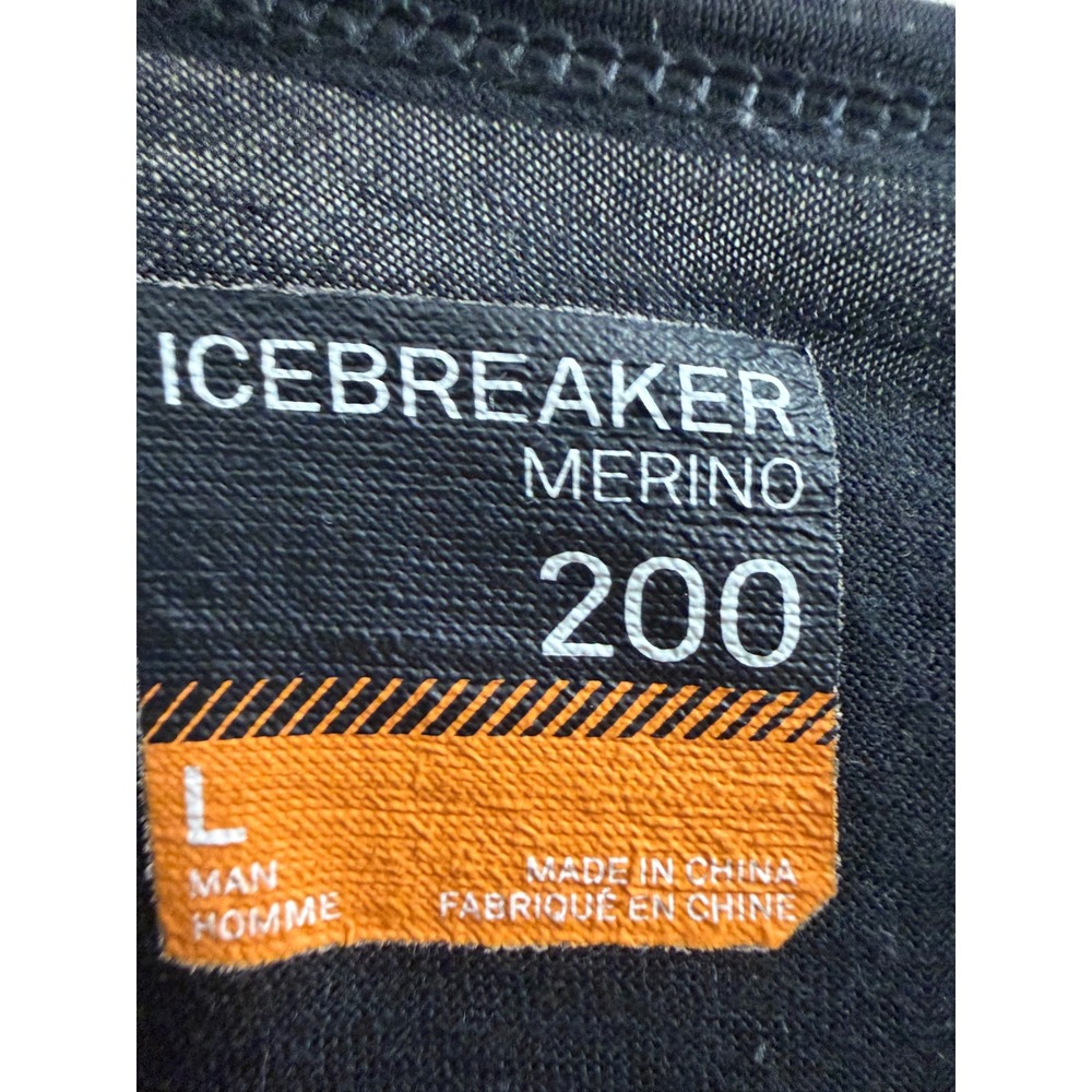 Icebreaker Merino 200 Oasis Long Sleeve Thermal Shirt Black Mens L 104365001 - Picture 5 of 10
